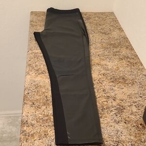 Black Front Leather Leggins